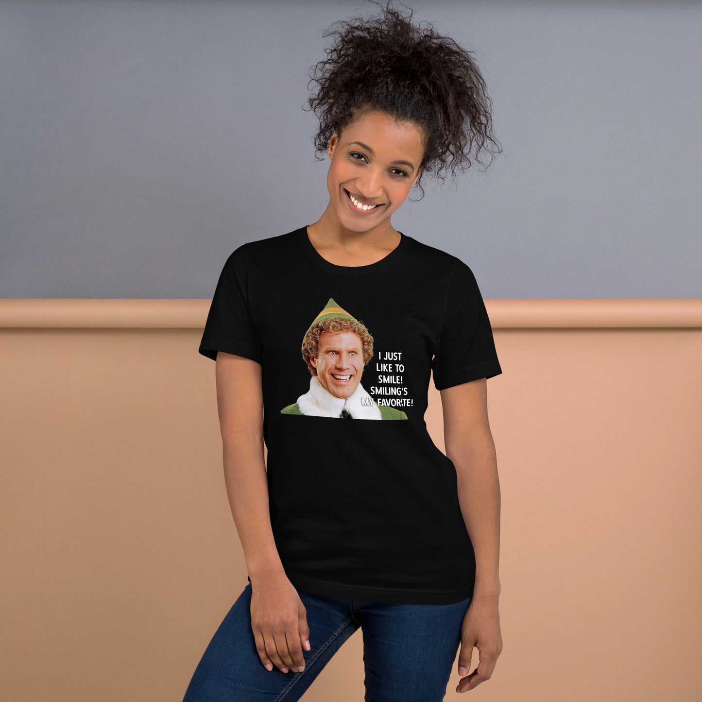 Smiling is my Favorite Elf Unisex t-shirt